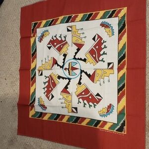 Vintage Southwest Thunderbird Cactus Bandana USA 50/50